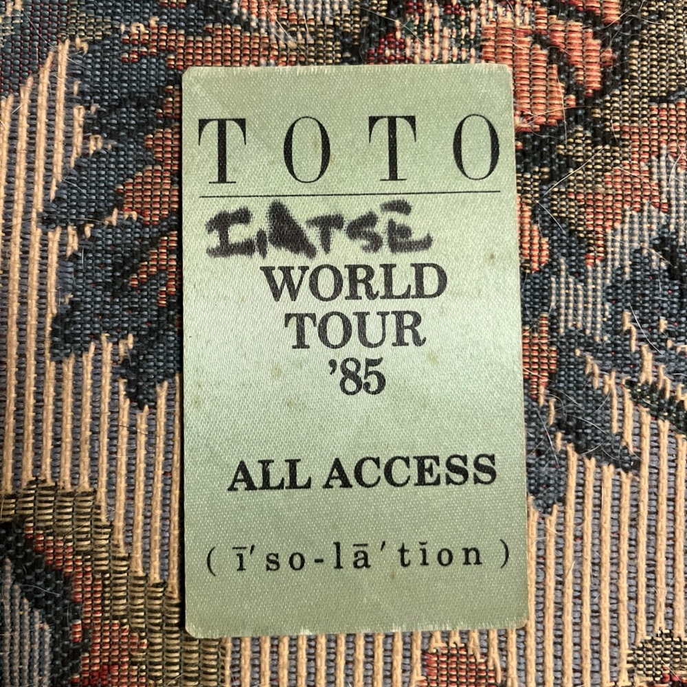 Authentic vintage Toto all access pass 1985